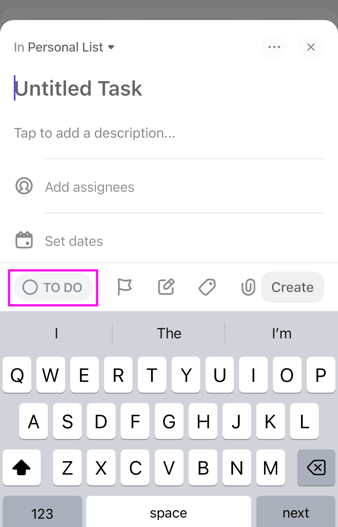 Screenshot of the task status when creating a task.png