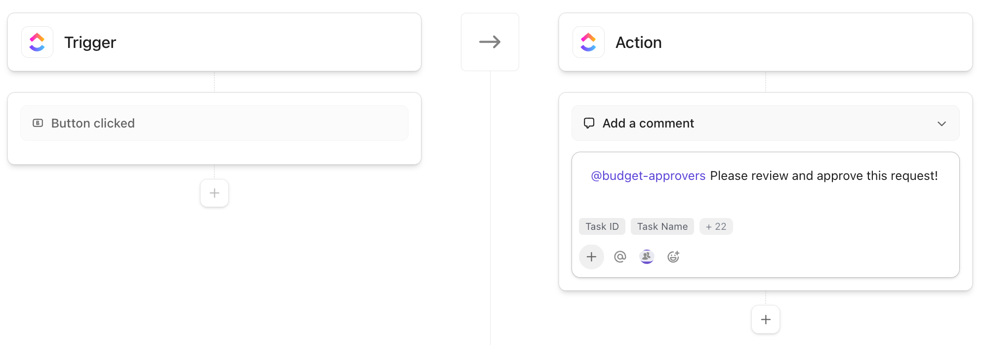 Screenshot of a Button clicked Automation.