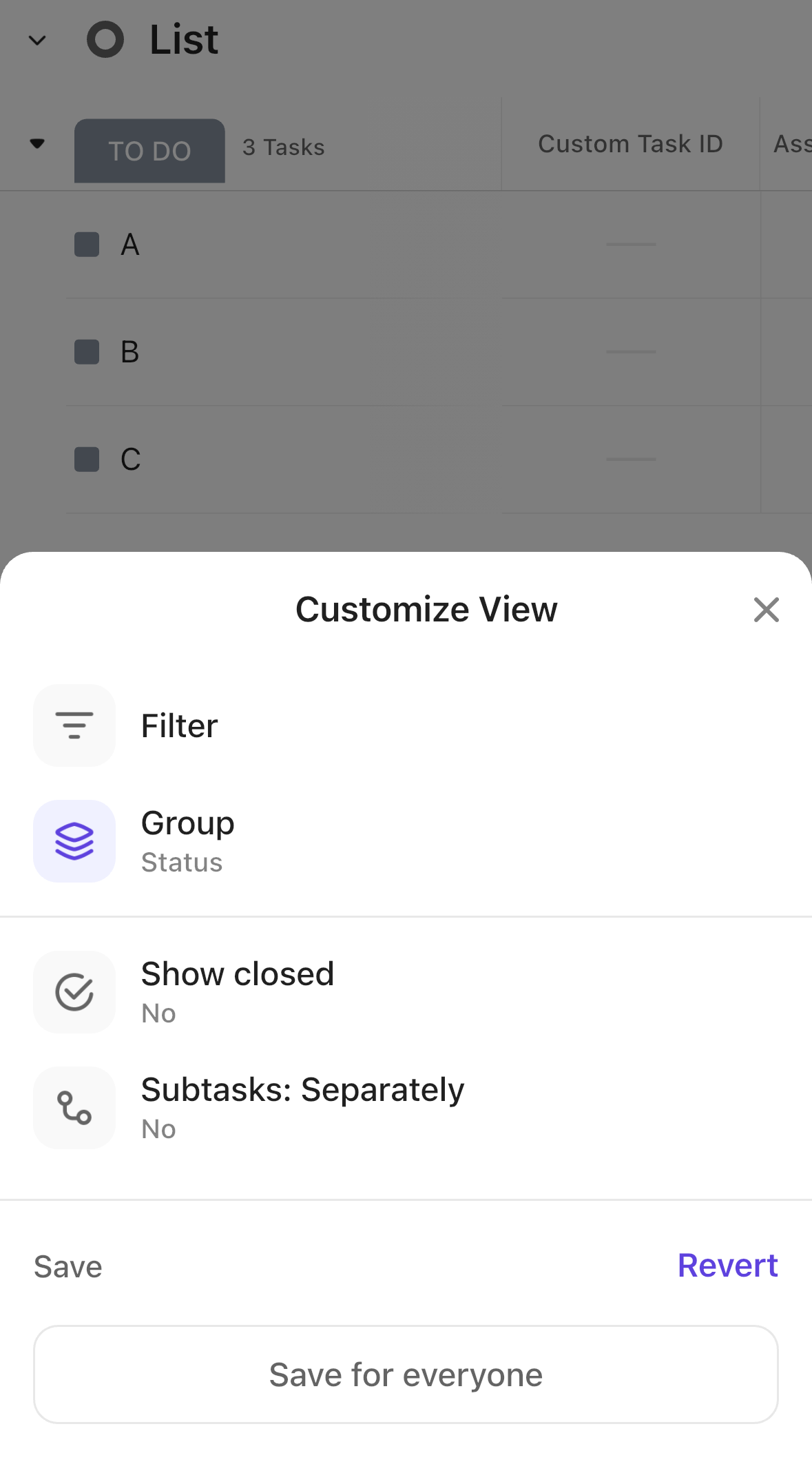 Capture d'écran du menu avec les options de filtrage et de groupement.png