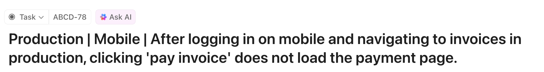 Screenshot of a task.