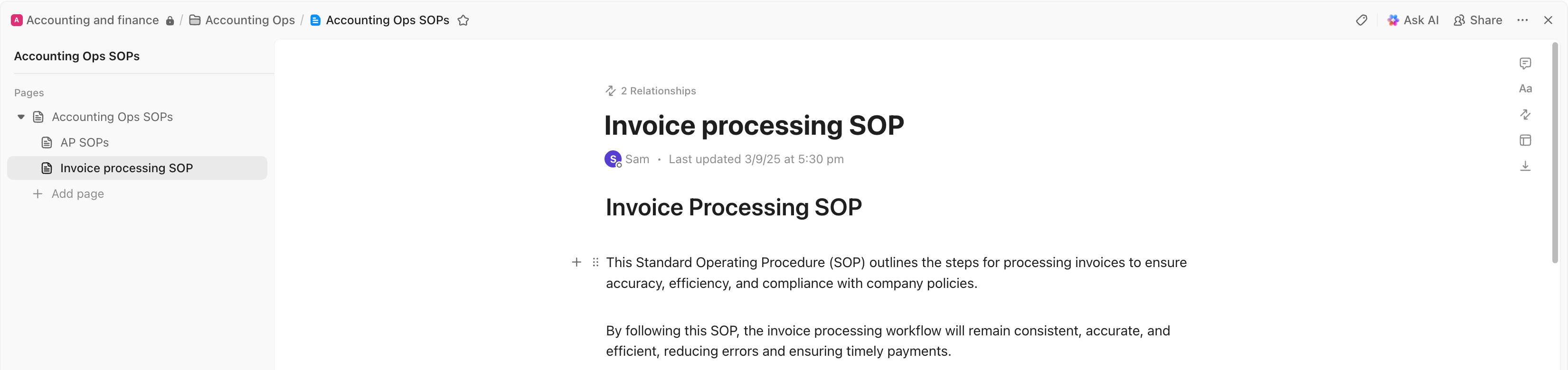 Screenshot of a Doc.
