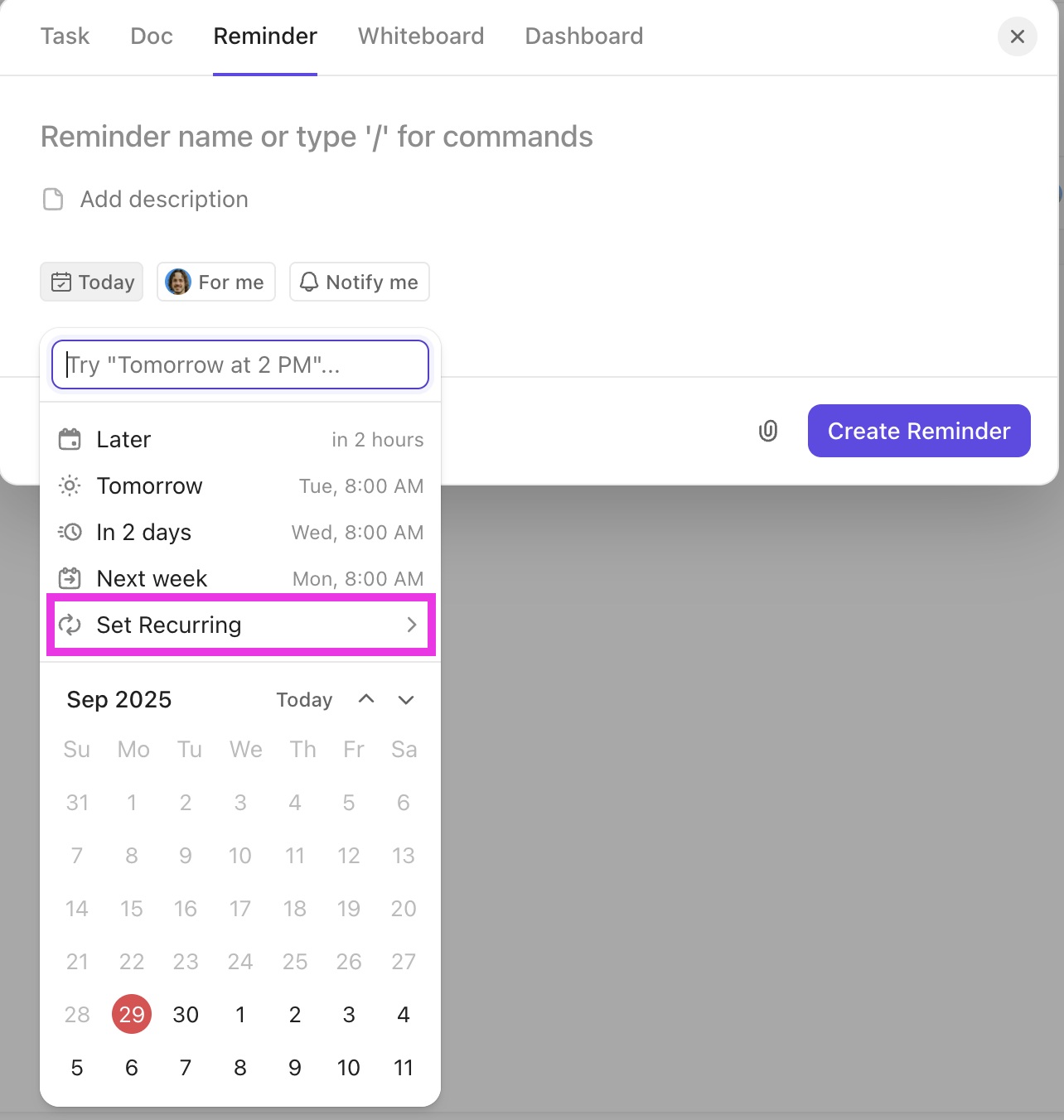 Screenshot of the Set Recurring button.png