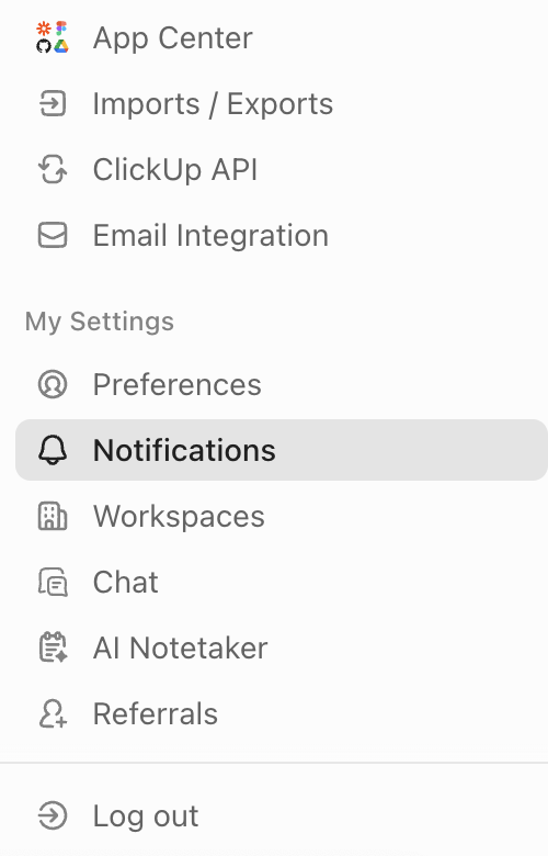 Screenshot dell'opzione Notifiche nella barra laterale di tutte le impostazioni.png