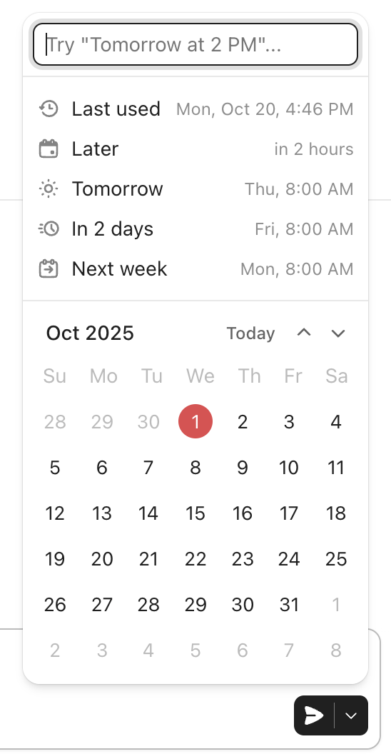 Screenshot of the various options for scheduling Chat messages.png