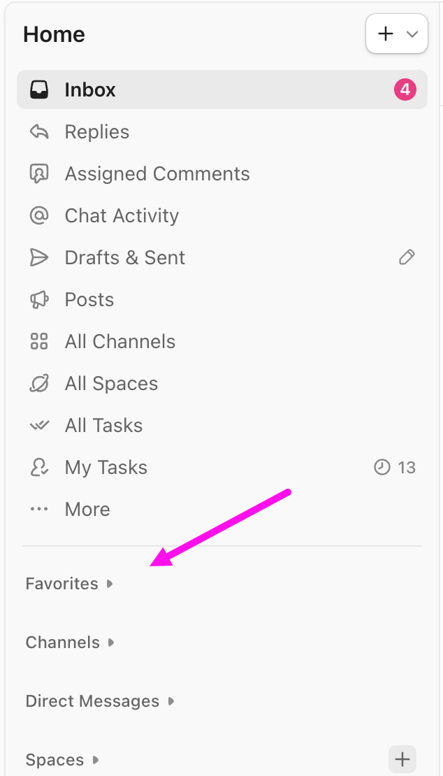 Screenshot of the default Home Sidebar sections below the Home section.png