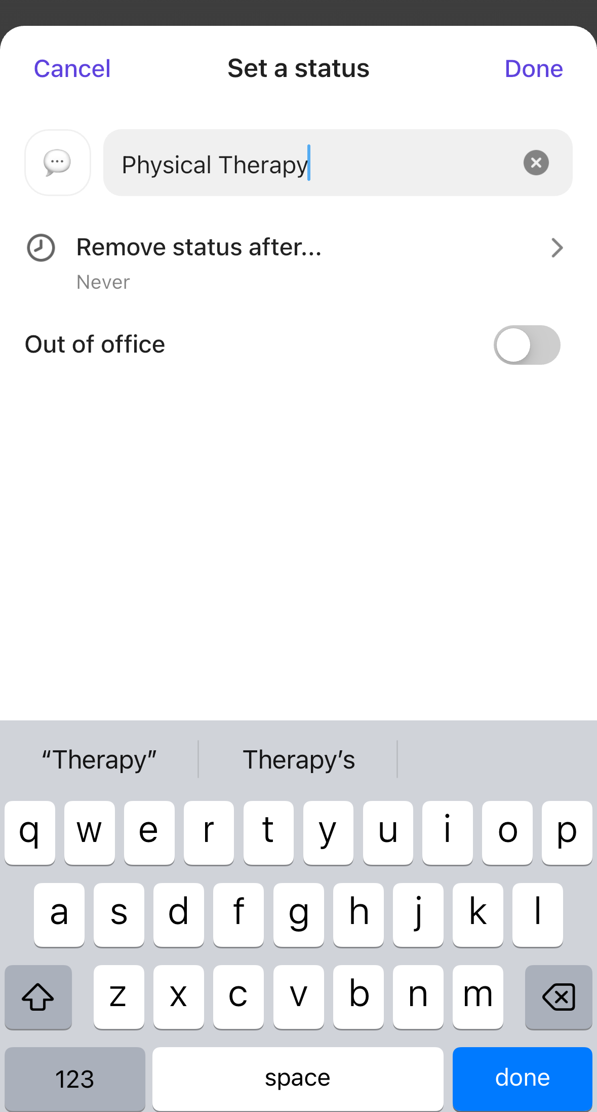 Screenshot of someone creating a custom status.png
