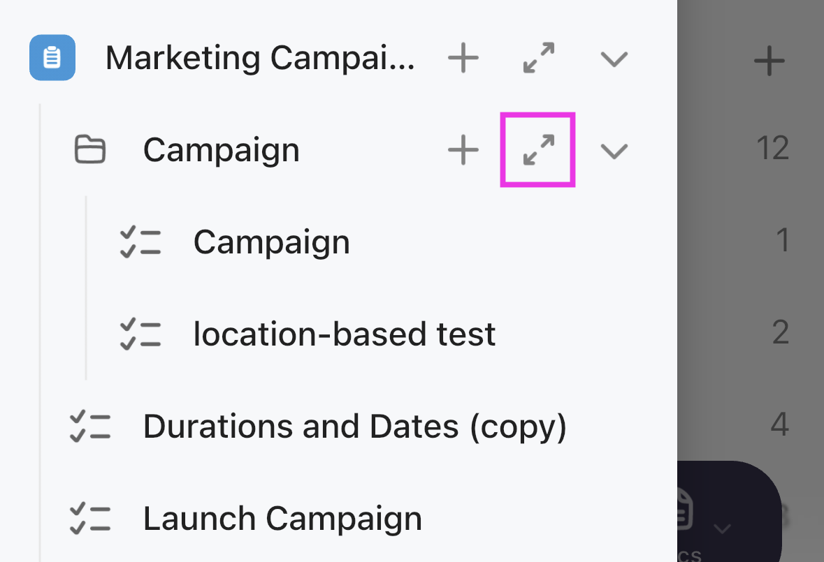Screenshot des Plus-Symbols neben einem Ordner in der Seitenleiste .png