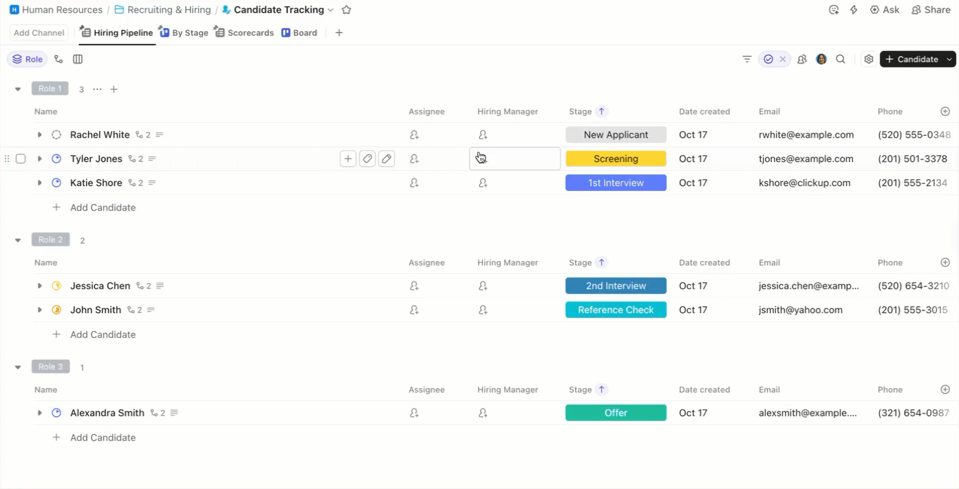 Gif showing several Custom Fields for various candidates.gif