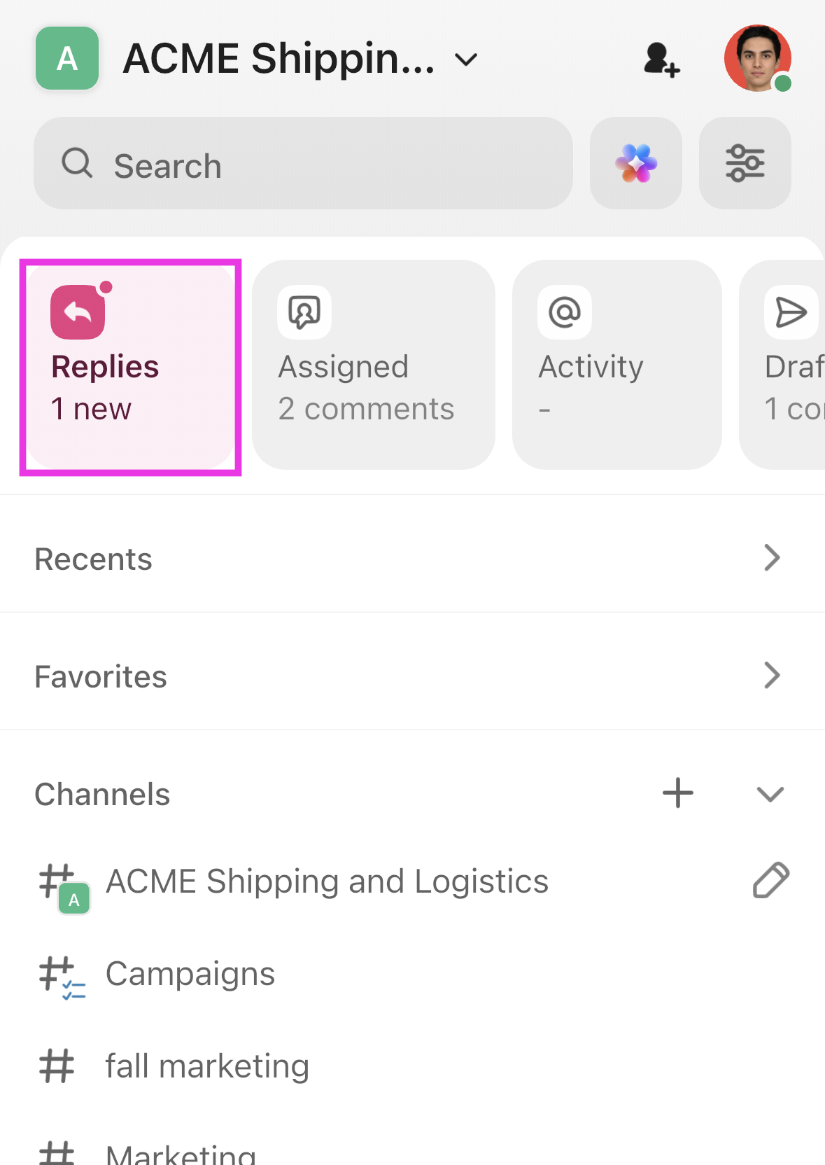 Screenshot highlighting the replies page.png