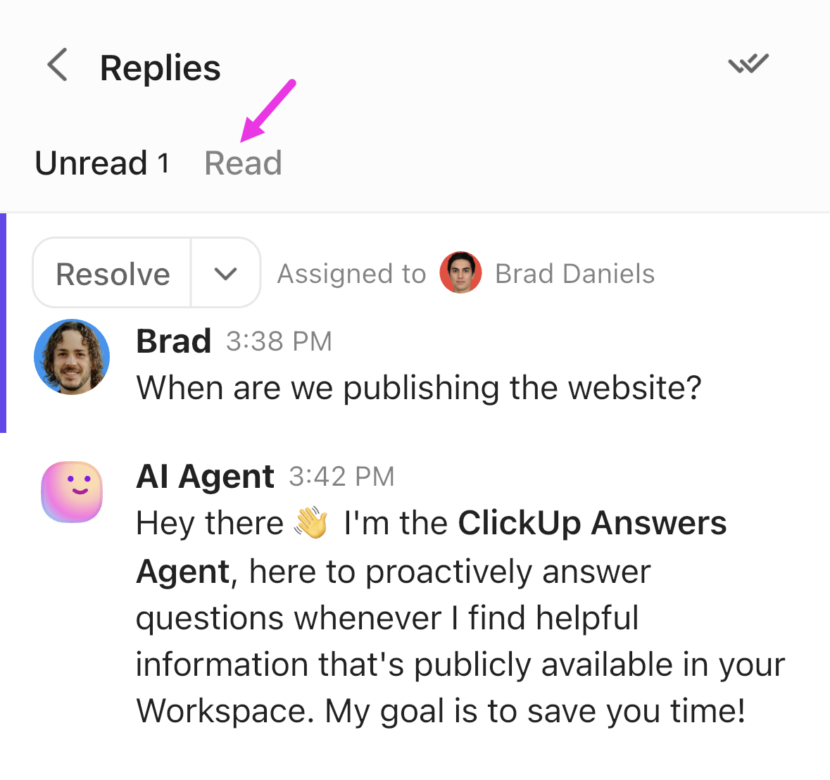 Screenshot highlighting the unread and read tabs.png