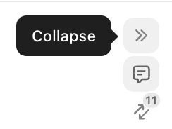 Screenshot of the option to collapse the right sidebar on a task.