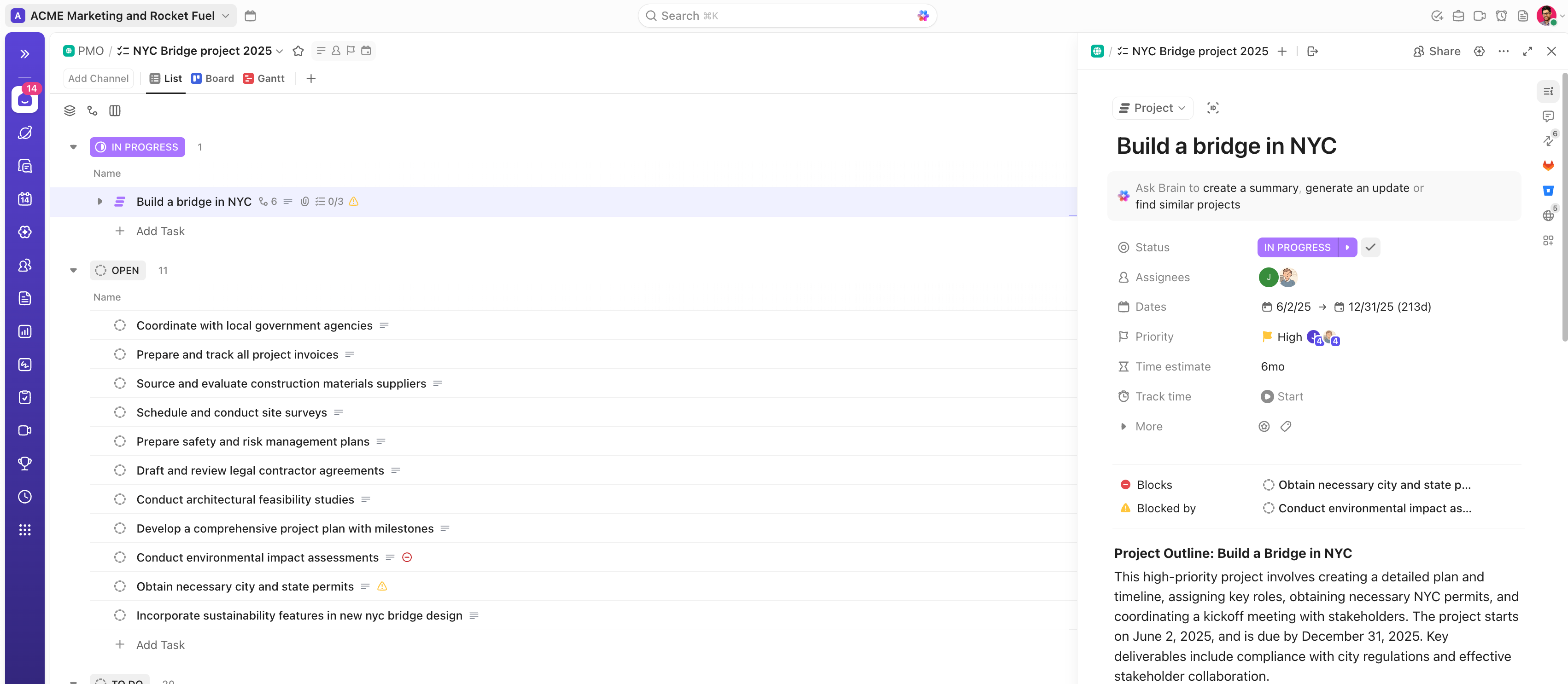 Screenshot of a task in sidebar mode.