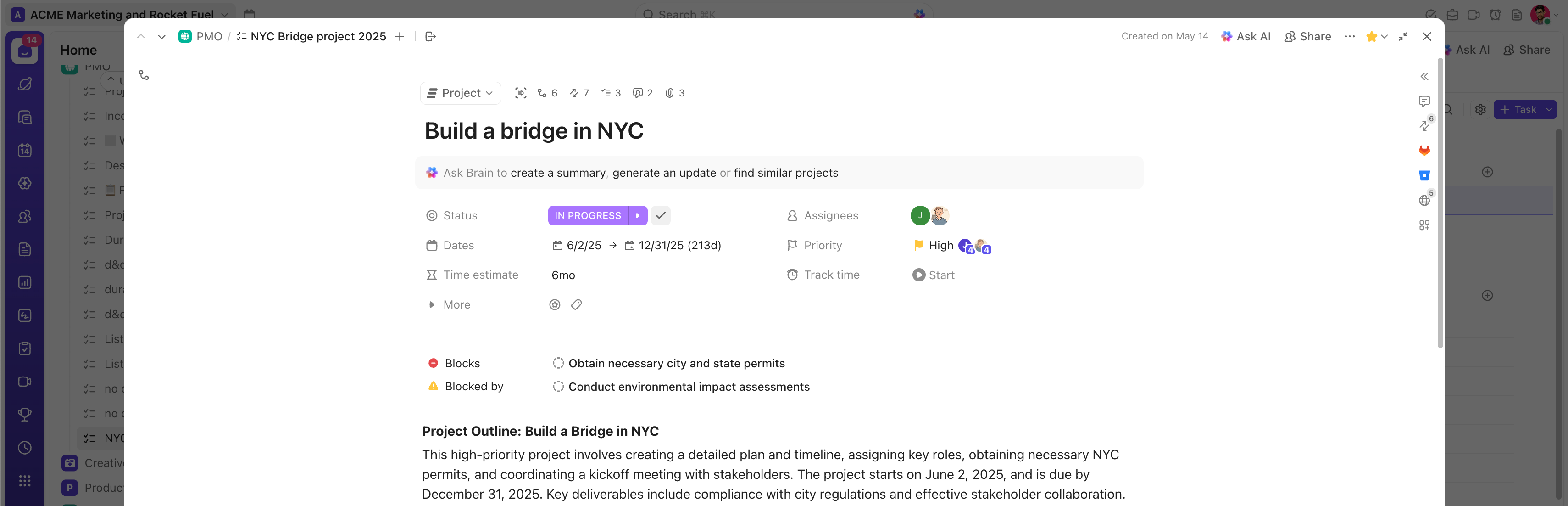 Screenshot of a task in modal mode.