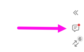 Screenshot of the comments icon highlighting the badge to indicate unread comments.