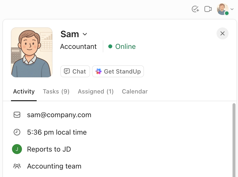 Screenshot of a profile.