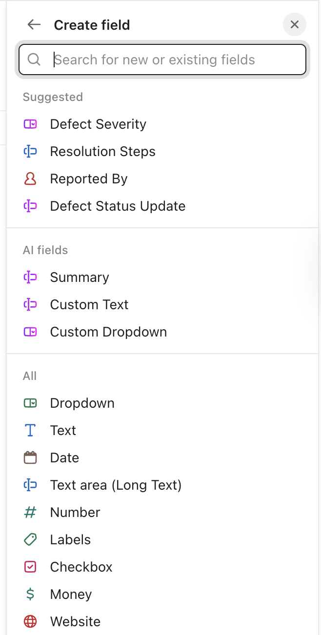 Screenshot of all the Custom Fields available when creating a new field.png