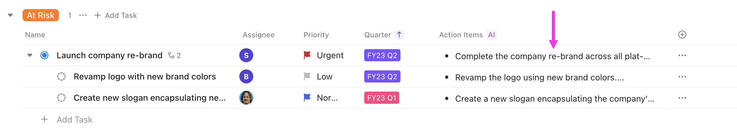 Screenshot highlighting an Action Items AI Field.png