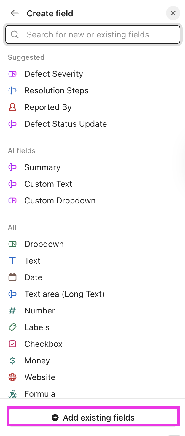 Screenshot of the Add existing fields button.png
