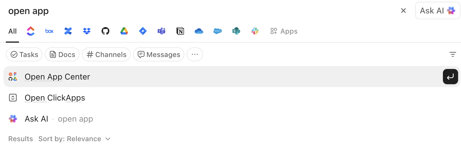 Captura de pantalla del comando Abrir App Center.png
