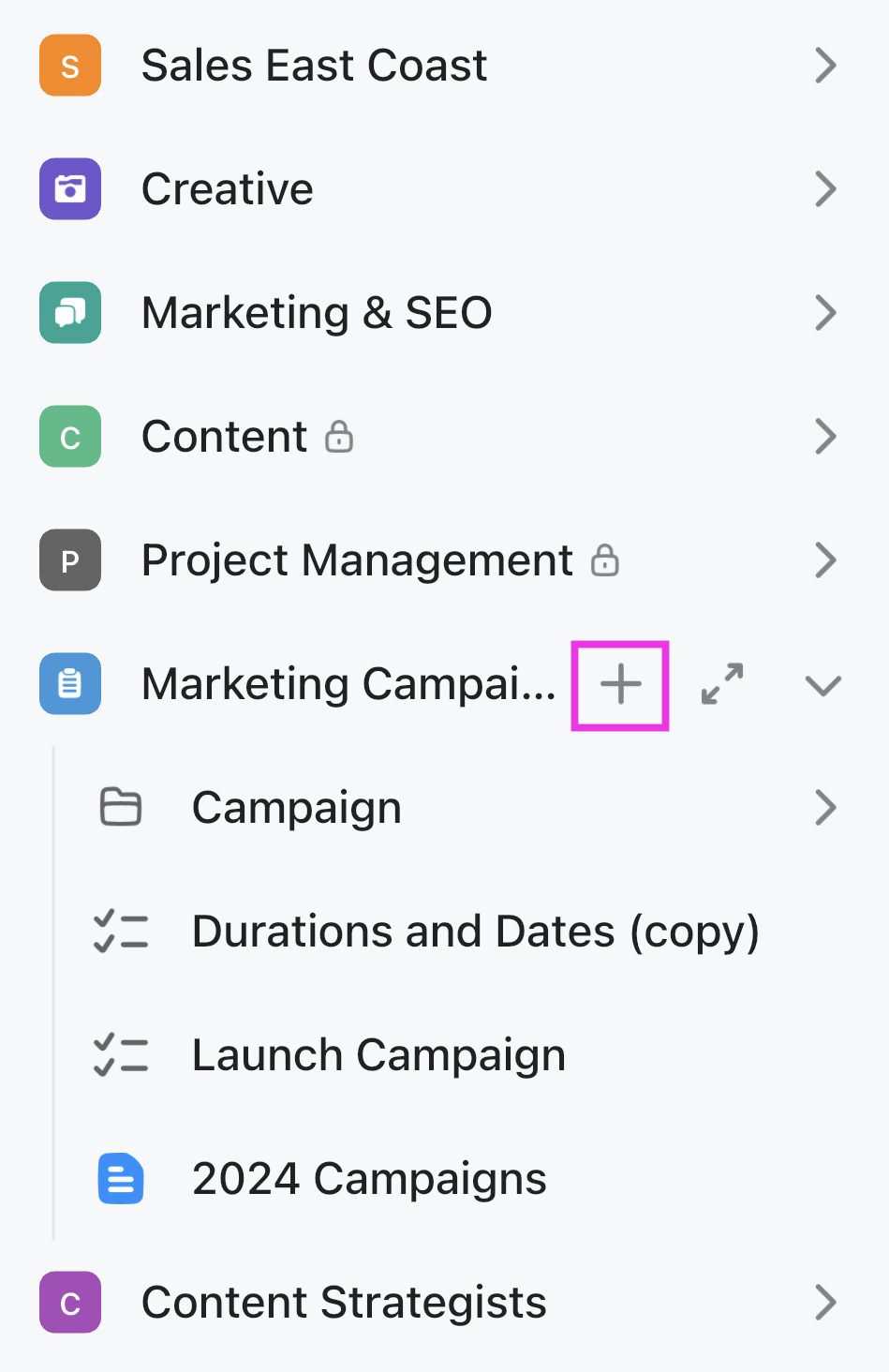 Screenshot of the plus icon next to a Space.png