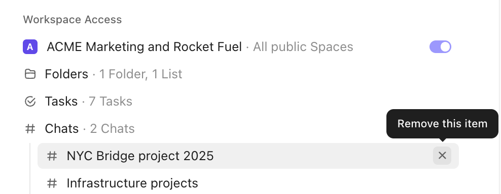 Screenshot of the option to remove a knowledge source.