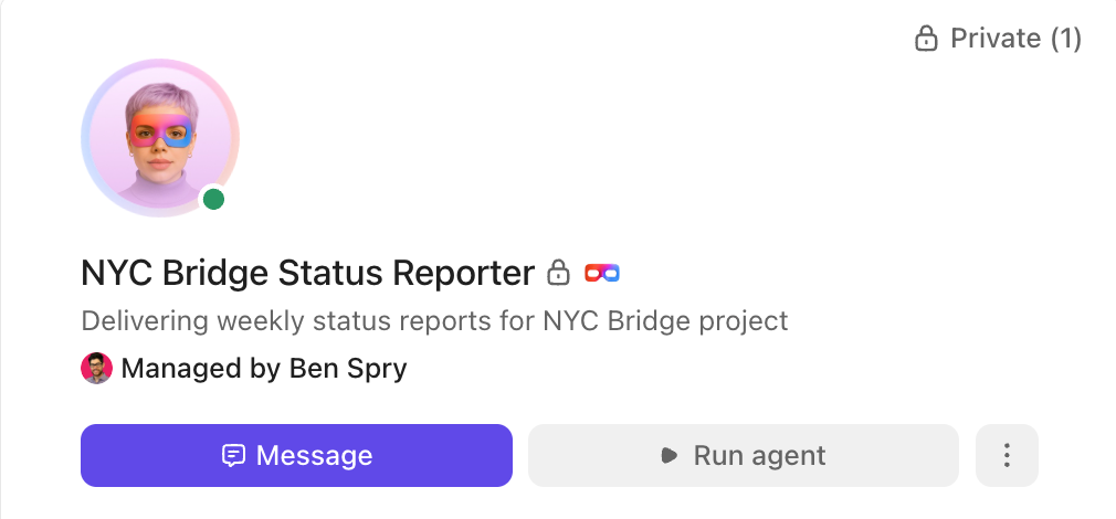 Screenshot of the top of a Super Agent's profile.