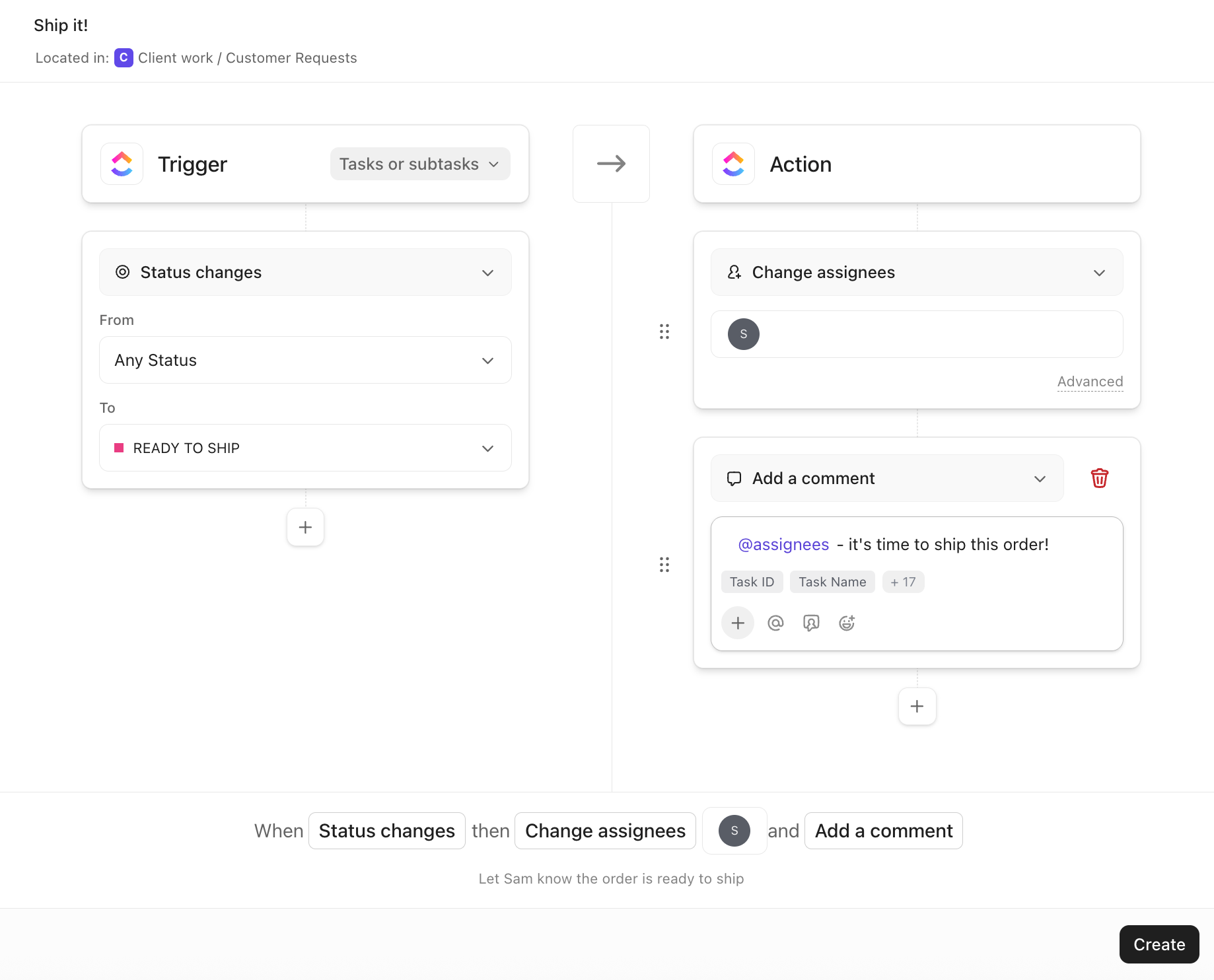 Screenshot of an Automation.