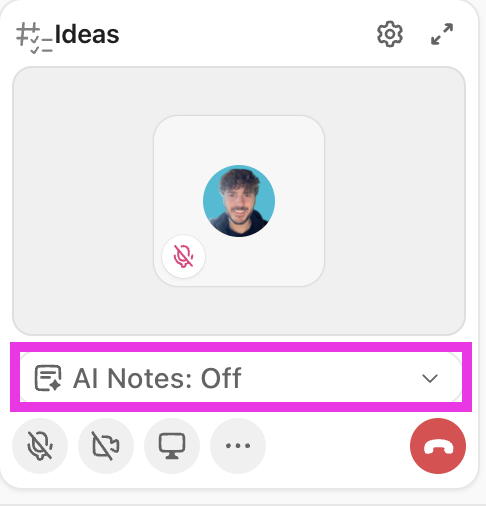 Screenshot highlighting the AI Notes dropdown.png
