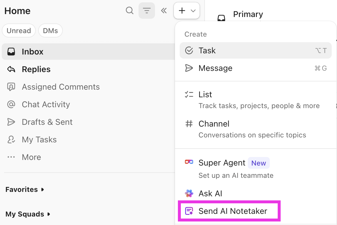 Screenshot of the Send AI Notetaker button.png