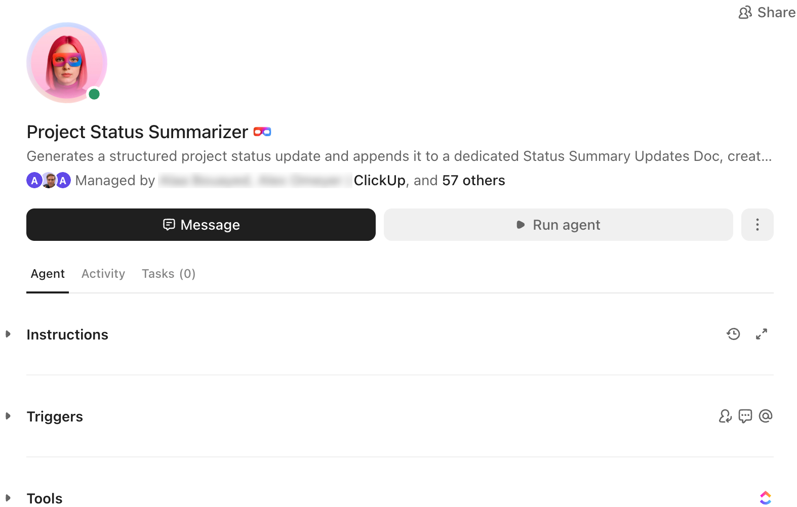Screenshot of the Project Status Summarizer's profile.png