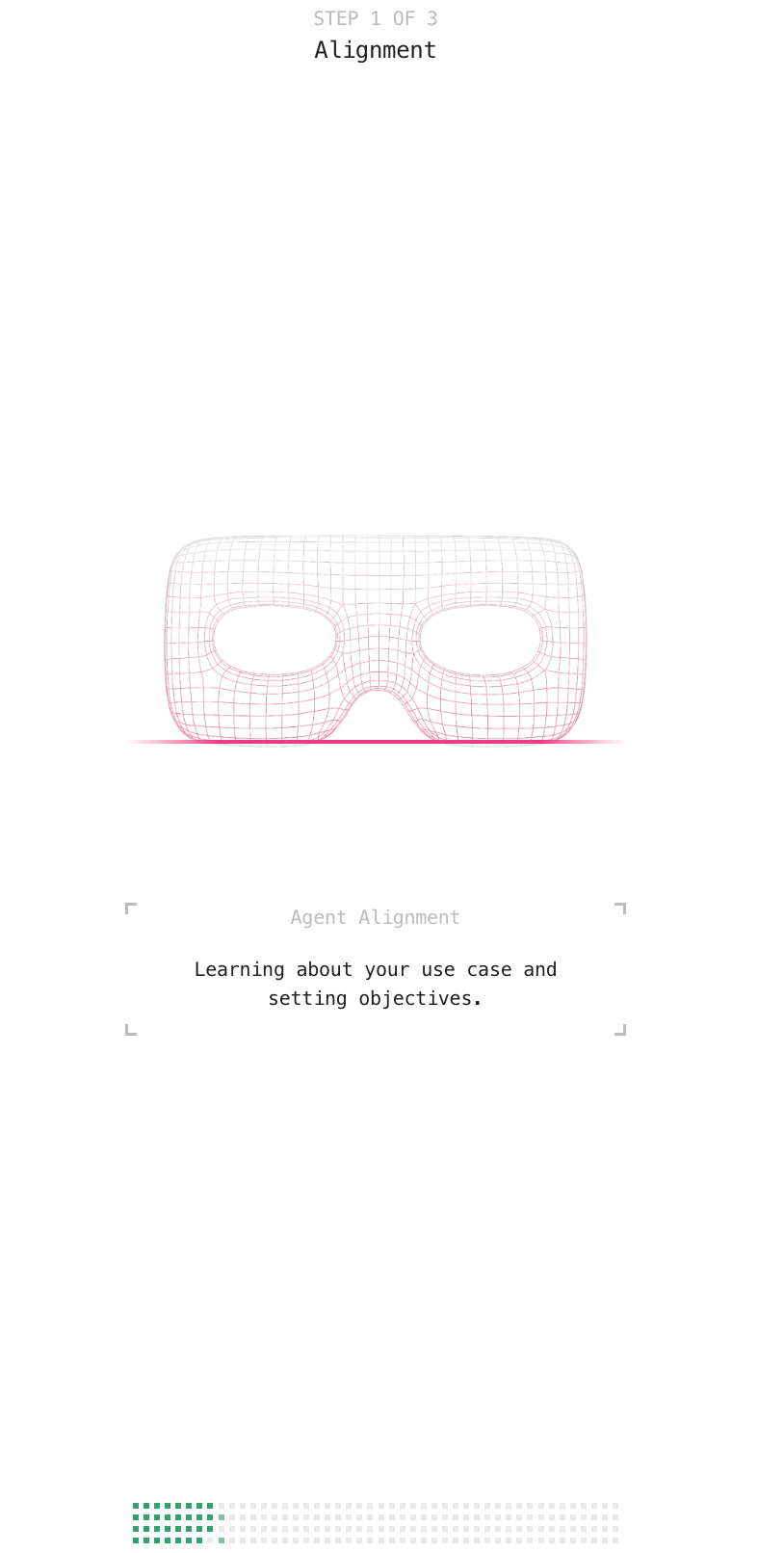 Screenshot showing the Write Like Me Super Agent builder in progress as it learns about the use case and sets objectives.png