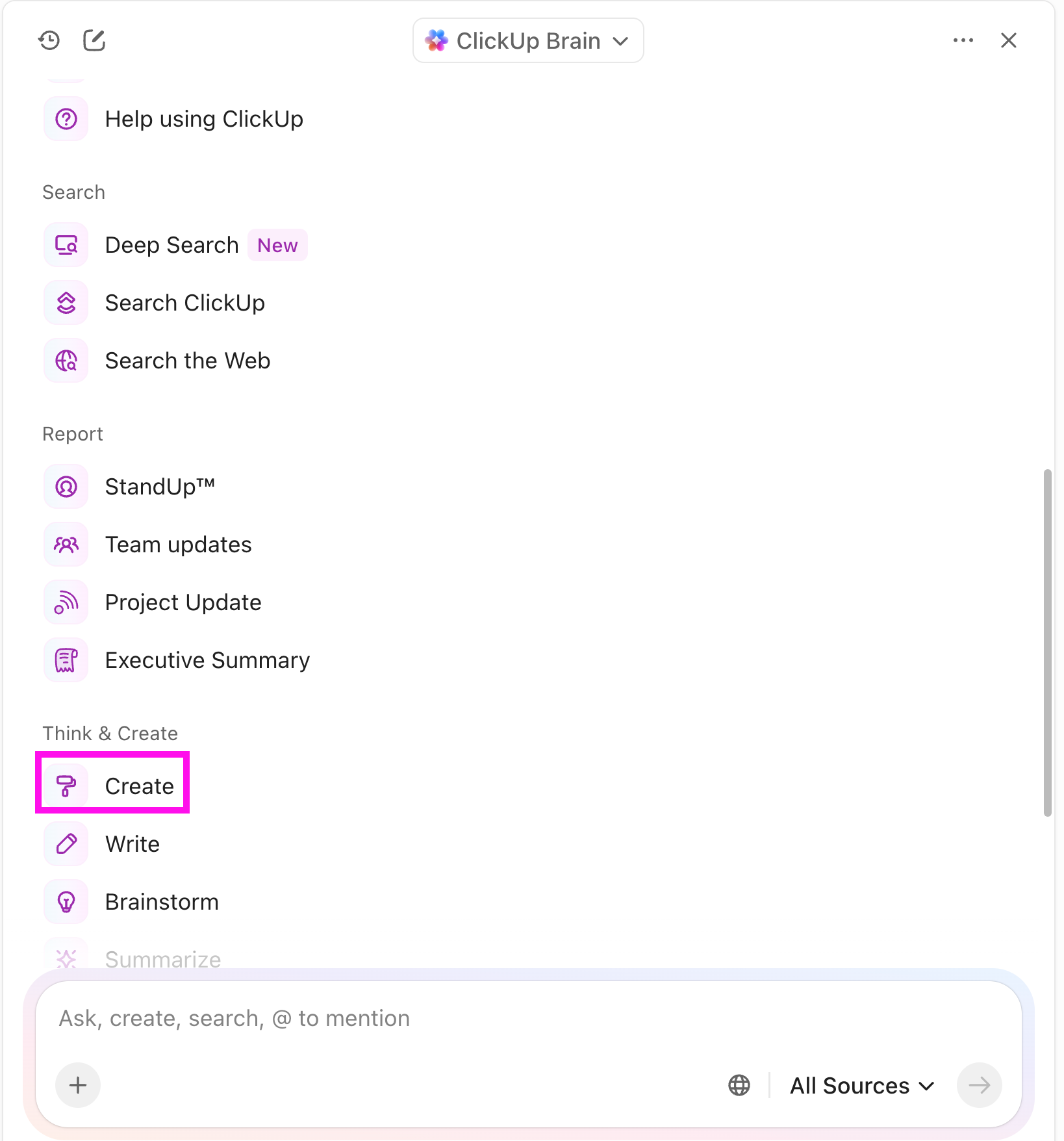 Screenshot of the Create option in the Brain modal.png