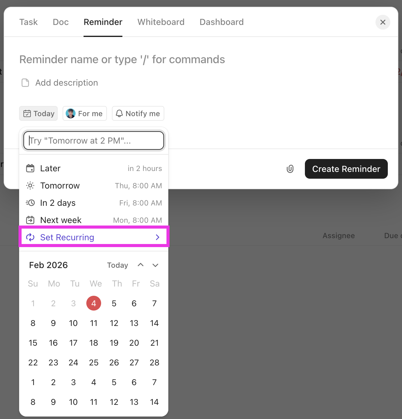 Screenshot of the set recurring button.png