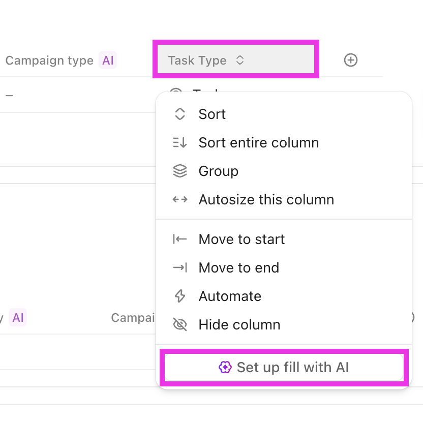 Screenshot of the set up fill with AI button.png