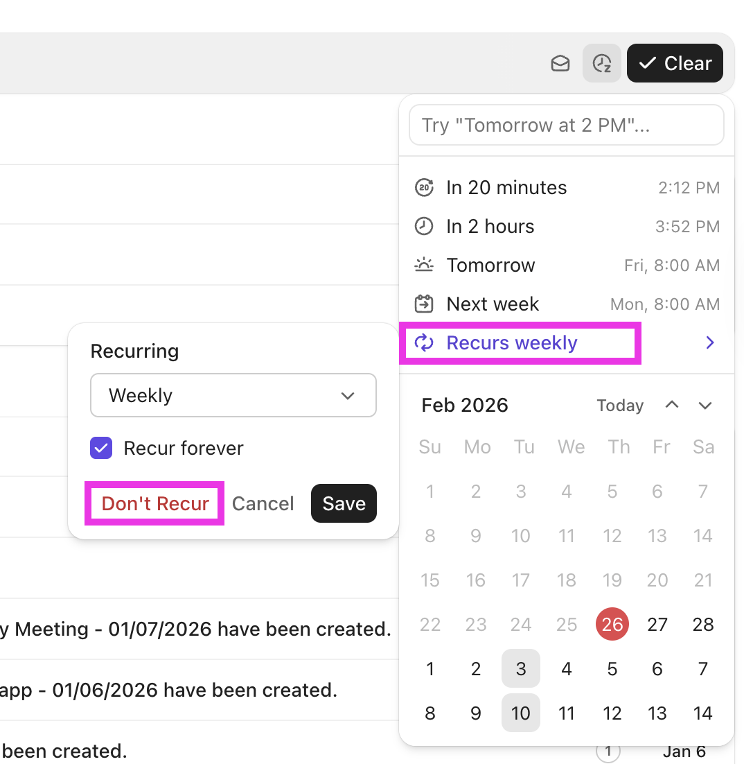 Screenshot of the don't recur button.png