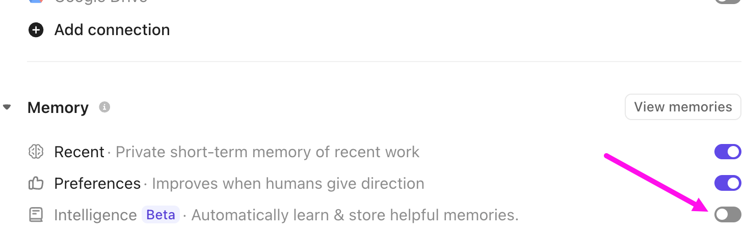Screenshot of the Memory section with the toggles for activating or deactivating the memory types highlighted.png