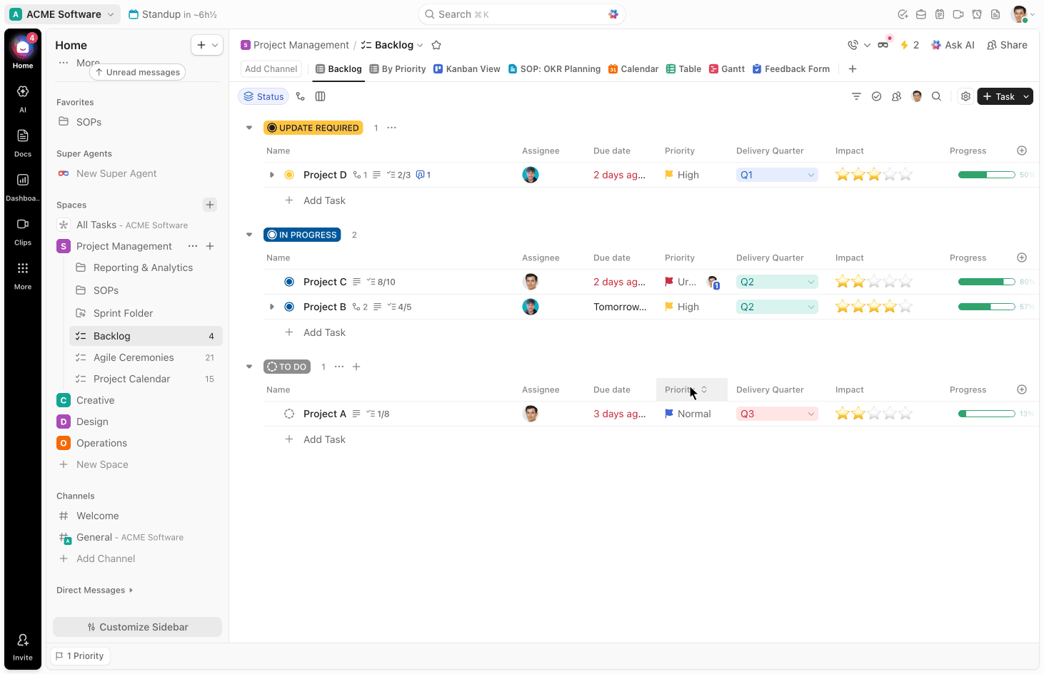 Animation adding the time tracked column to List view.