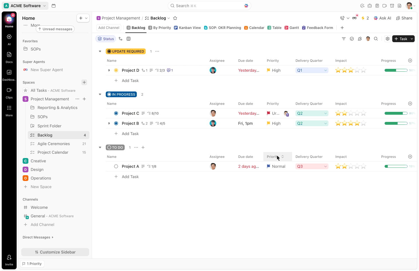 Animation tracking time without an associated task.