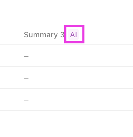 Screenshot highlighting the AI icon at the top of an AI Field column.png