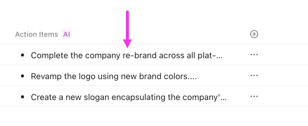 Screenshot highlighting an Action Items AI Field.png