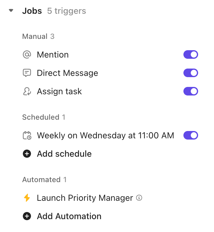 Screenshot of the Jobs section of a Super Agent's profile.