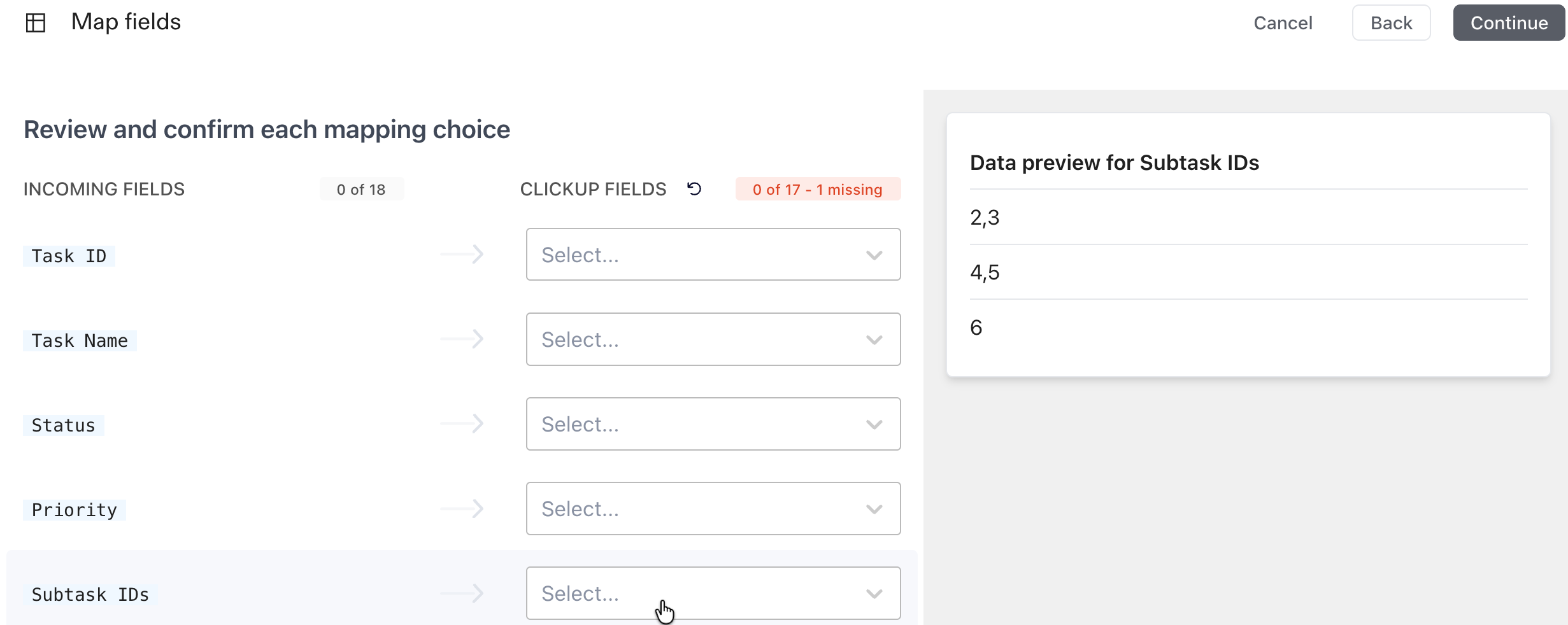 Screenshot showing the Map fields page.png
