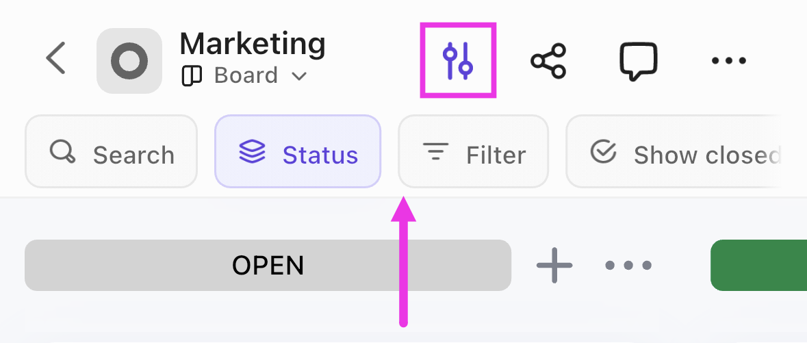Screenshot highlighting the toggle button and grouping, searching, sorting, and filtering options .png
