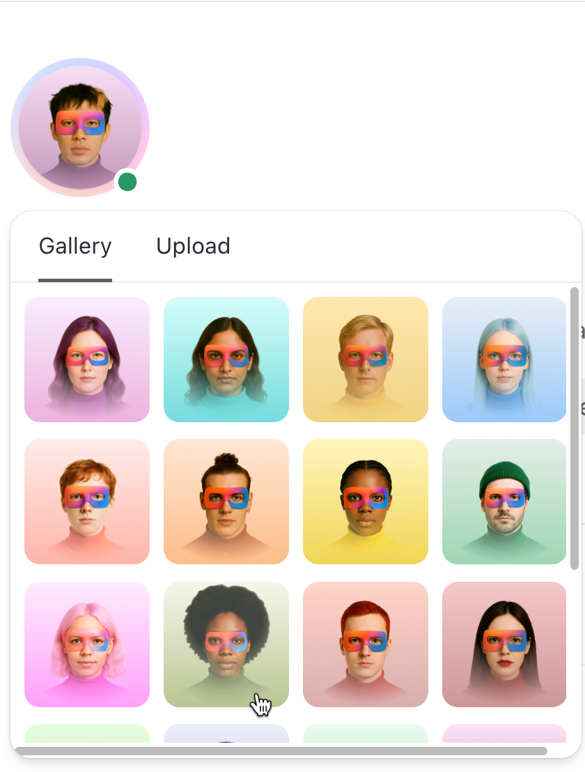 Captura de tela do seletor de avatar da galeria do Superagente.png
