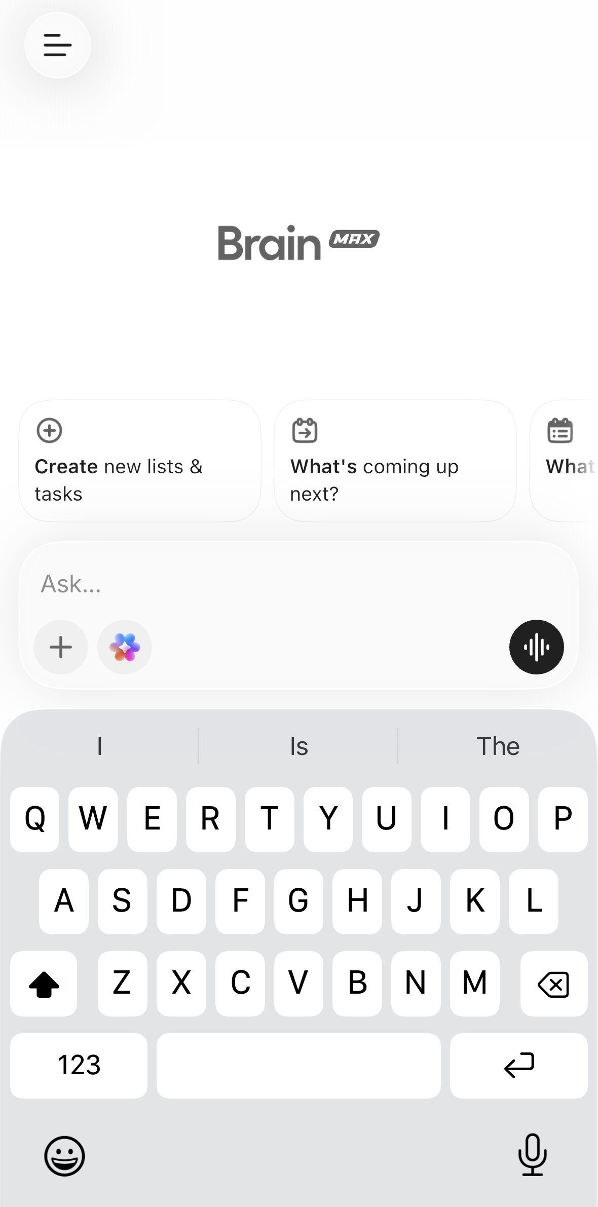 Screenshot of the Brain MAX mobile app home.png