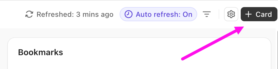Screenshot of the option to add a card.