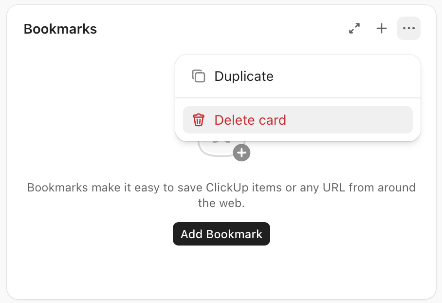 Screenshot of the option to delete a card.