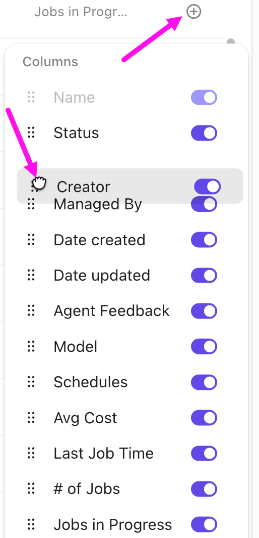 Screenshot of the cursor grabbing a dragging a column by the grab handle in the Add column menu.png