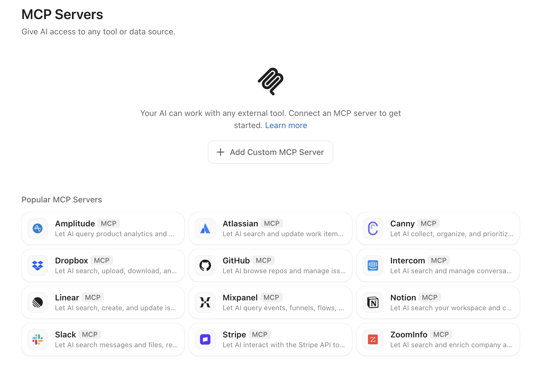 Screenshot of the all current mcp templates available.png