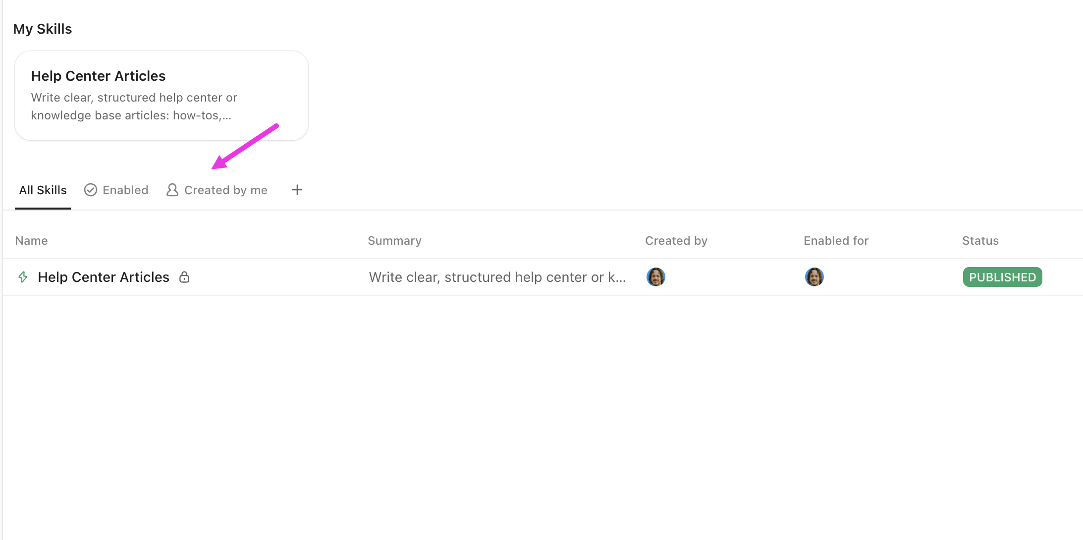 Screenshot highlighting the tabs